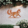 Running Fox Metal Wall Art For Garden, Animal Themed Gift, thumbnail 1 of 10