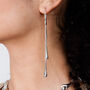 Rose Gold Plated Double Drop Earrings, thumbnail 2 of 3