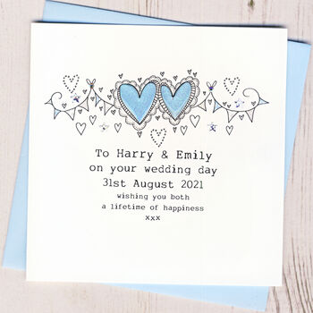 Personalised Hearts Wedding Card, 3 of 3