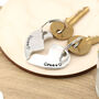 Personalised Split Heart Couples Romantic Gift Pewter Keyring, thumbnail 3 of 5
