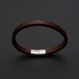Brown Leather Bracelet With Custom Messafe, thumbnail 6 of 8