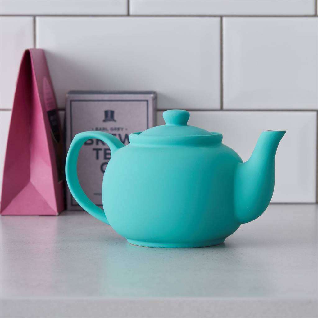 blue teapot by the contemporary home
