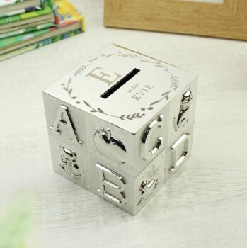 Personalised Initial Abc Money Box, 2 of 4