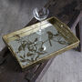 Rectangular Etched Mirrored Bird Tray, thumbnail 1 of 2