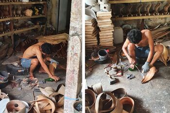 Handmade Natural Coconut Leaf Lamp, 3 of 5