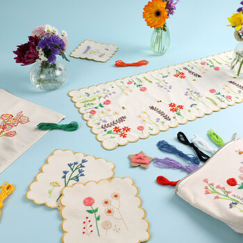 Stitch Your Flowers Table Runner Embroidery Kit, 5 of 12