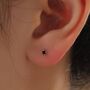 Sterling Silver Very Tiny 2mm Black Cz Stud Earrings, thumbnail 1 of 12