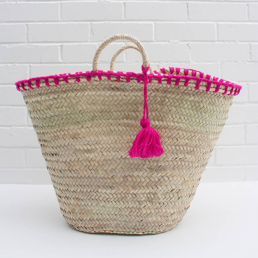 mexicana tassel beach basket | mini size also available by bohemia ...
