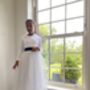 Long Sleeve Sparkly Tulle Flower Girl Dress – Ankle Length White Dress For Weddings, Christenings And Special Occasions, thumbnail 3 of 6
