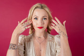 Silver Drip Pendant Necklace With White Topaz Adjustable, 3 of 9