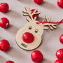 Personalised Reindeer Christmas Tag And Bag Of Chocolate Noses, thumbnail 2 of 4
