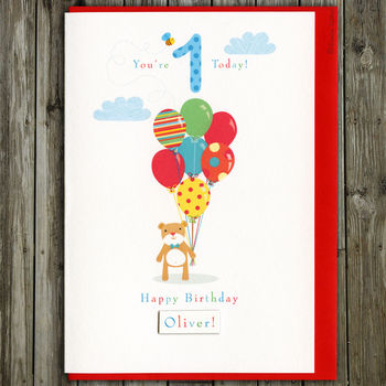 First Birthday Or Choose Your Age Bear Card, 3 of 7