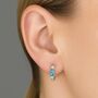 Sterling Silver Turquoise Hinged Huggie Hoop Earrings, thumbnail 2 of 3