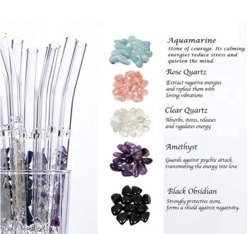 Reusable Glass Straw With Healing Crystals, 3 of 10