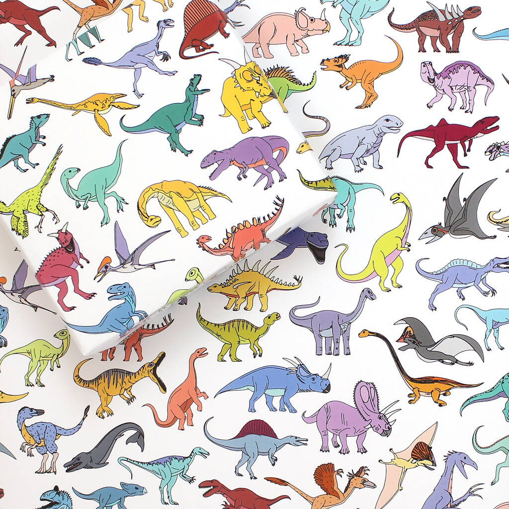 Dinosaur Scatter Wrapping Paper, 1 of 2