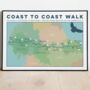 Wainwright's Coast To Coast Map Print With Tick List, thumbnail 5 of 10