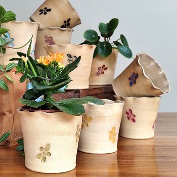 Floral Birthstone Colour Ceramic Handmade Plant Pot, 2 of 9