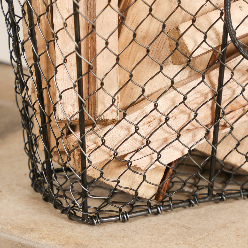 industrial wire log kindling basket by dibor