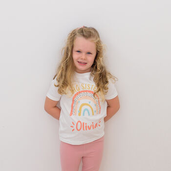 Personalised Rainbow Big Sister Brother Top / T Shirt, 9 of 10