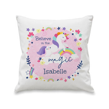 Personalised Pink Unicorn Cushion For Girls, 4 of 4