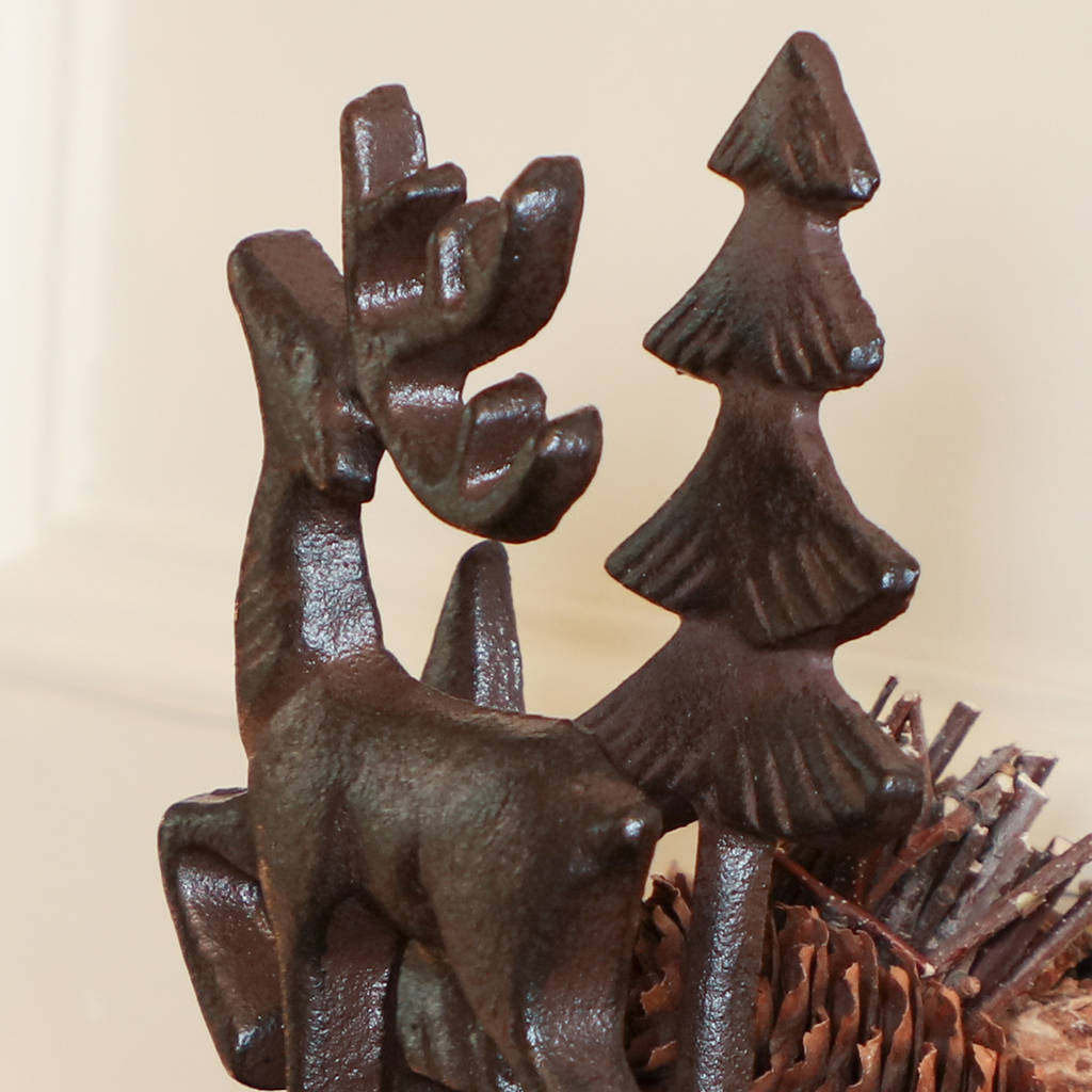 personalised 3d cast iron reindeer stocking holder by dibor