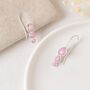 Sterling Silver Pink Opal Trio Drop Earrings, thumbnail 5 of 5