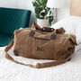 Monogrammed Luxury Waxed Canvas Holdall, thumbnail 3 of 9