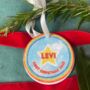 'Rainbow Star' Personalised Baby's First Christmas Decoration, thumbnail 2 of 4