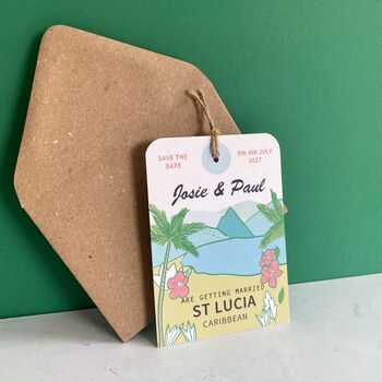 St Lucia Save The Date Luggage Tag, 3 of 8