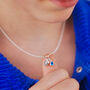 Girl's Silver Acorn And Birthstone Charm Necklace, thumbnail 1 of 10