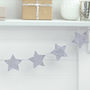 Silver Glitter Wooden Star Bunting Decoration, thumbnail 1 of 3