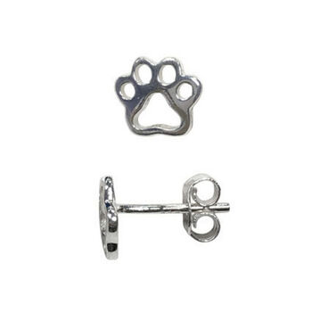 Sterling Silver 925 Dog Paw Ear Stud Earrings, 8 of 10