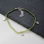 Peridot And Organic Coin Bracelet 9ct Gold Or Silver, thumbnail 2 of 4