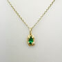 9ct Gold Lab Grown Emerald Pendant, thumbnail 2 of 4