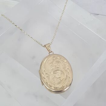 Handmade 9ct Gold Locket With Hand Engraving, 8 of 12