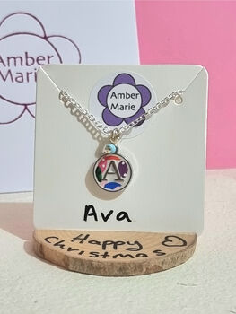 Wildflower Letter Pendant Gift Choose Your Colour, 5 of 12