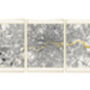London Triptych Map Screen Prints | White And Gold, thumbnail 6 of 6