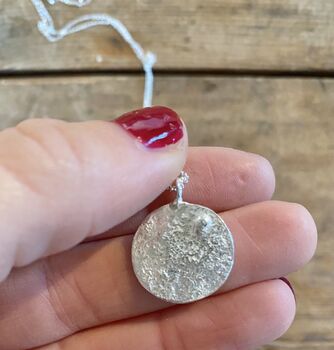 Mini Moon Or Full Moon Necklace In Eco Sterling Silver, 3 of 6