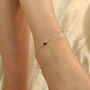 925 Silver Orange Beaded Summer Indie Thin Payal Anklet, thumbnail 1 of 9