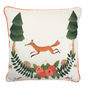 Woodland Fox And Rabbits Velvet Cushion, thumbnail 3 of 4
