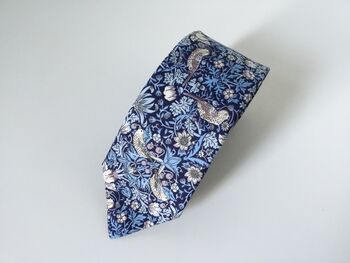 Hand Stitched Liberty Of London Blue Neck Tie, 5 of 5
