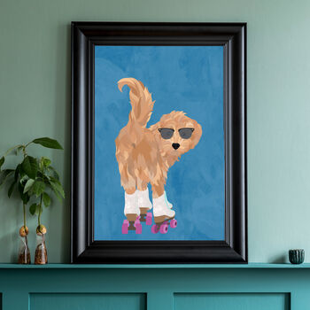 Custom Personalised Cockapoo Shoe Pet Portrait Art Print, 9 of 12