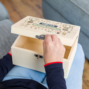 Personalised Safari Animals Keepsake Box Gift For Children, 3 of 6