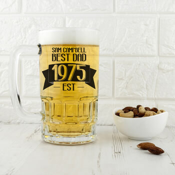 Dad’s Personalised Established Beer Glass Tankard, 2 of 5