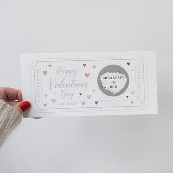 Personalised Valentine’s Day Scratch To Reveal Ticket Card, 3 of 6