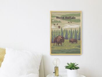 Wood Buffalo National Park Canada Travel Poster Print, 2 of 8