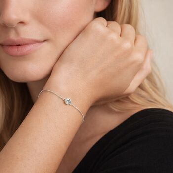 Personalised Sterling Silver April Birthstone Cubic Zirconia Bracelet, 3 of 11