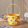 Yellow Felt Pompom Children’s Easter Basket, thumbnail 1 of 4