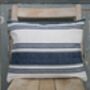 Blue And Cream Vintage Linen Scatter Cushion, thumbnail 3 of 4