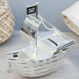 Personalised Silver Plated Pirate Ship Money Box, thumbnail 1 of 6